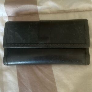 Coach black leather wallet